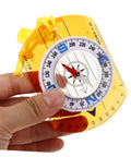 Person holding Trail Ready Orienteering Compass Tool with High Precision for Hiking and Camping, featuring a luminous dial and lanyard