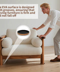 Person using Round 3 Point 5 Inch Felt Furniture Sliders Set 12 Pcs Upgraded Groove Design Reusable Moving Pads for couch on hardwood