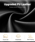 Close-up of upgraded PU leather texture used in Four Seat Recliner Sofa With Center Console And USB Ports For Easy Charging.
