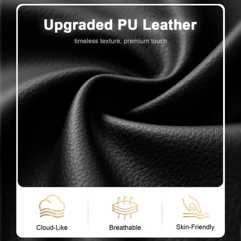 Close-up of upgraded PU leather texture used in Four Seat Recliner Sofa With Center Console And USB Ports For Easy Charging.