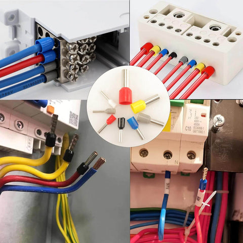 1200 Piece Wire Ferrule And Terminal Kit With Eight Types Of Insulated Copper Crimp Connectors For AWG 22 To 7 installed in panels
