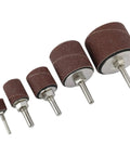 Heavy Hitter 25 Piece Sanding Drum Kit For Drills and Benchtop Presses with five mandrel arbors and coarse grit sleeves.