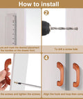 Installation guide for Wood Drawer Pull Handles 96mm Center Spacing Bridge Shaped Beech Wood Cabinet Knobs with screws.
