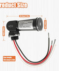 Product size of One Pack 120 To 277V AC Photocell Light Sensor Switch For Outdoor Lighting IP65 with dimensions shown