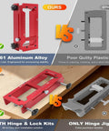 Comparison of Heavy Duty Aluminum Alloy Door Hinge Template Kit For Precise Mortising Adjustable Hinge Jig with plastic option