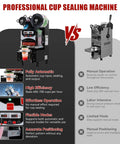 Professional image comparing Straight Up Heavy Duty Commercial Boba Cup Sealer Machine With Digital Control dual modes and features.