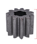Two Pack Steering Pinion Gear GX20053 for John Deere Lawn Tractors close-up showing gear size and metallic material.