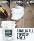 8 Gallon Liquid Spill Response Kit With Absorbent Powder, Containment Socks And Mats for oil and chemical cleanup on floor