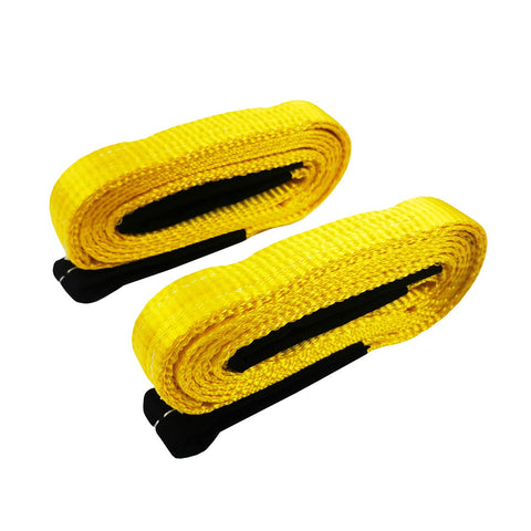 Two Six Pack 1 Inch By 8 Foot Heavy Duty Lifting Slings Web Straps With Two Reinforced Loops 5000 Lb Break Strength Durable Polyester