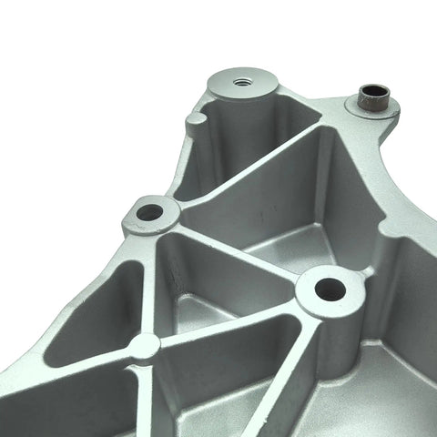 Close-up of Heavy Duty Alternator And Power Steering Pump Mounting Bracket With Complete Bolt Kit, showing sturdy steel construction.