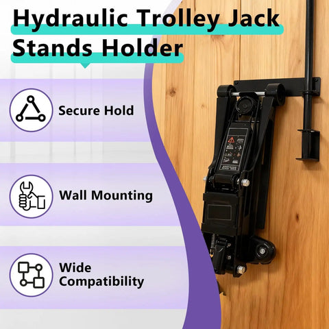 Garage Must Have Wall Mount Jack Stand Organizer Rack For Heavy Duty Floor Jacks And Extension Rods Universal Wall Mount Holder