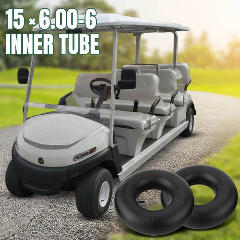 Golf cart with Heavy Duty 15x6.00-6 Inner Tubes Two Pack With Straight Valve Stem, suitable for lawn mowers and ATVs