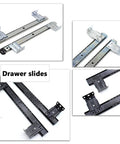 Two Pack 350mm Telescopic Keyboard Tray Guides With Height Adjustable Steel Rails In Black And Silver Heavy Duty Ball Bearing Sliding Runners Smooth Quiet Glide 40kg Capacity Badass Durability For Your Desk Always drawer slides