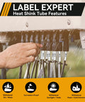 Tough As Nails Heat Shrink Tube Labels For Wires And Cables Quarter Inch With Strong Adhesive, showing labeled wires in rainproof setup.