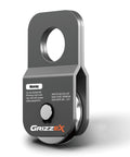 Gray rugged heavy duty winch snatch block for off road recovery, 10,500 lbs WLL, 13,500 lbs breaking strength, fits up to 0.4 inch rope