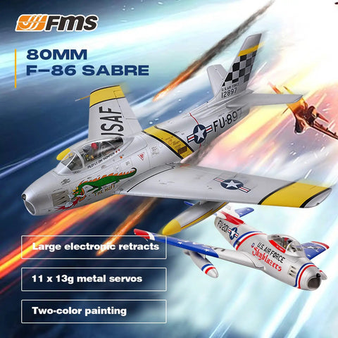 Sabre Inspired F86 EDF Jet RC Airplane For Adults With 80mm EDF 6CH Hobby Model Detailed Cockpit Weathering Realistic Look