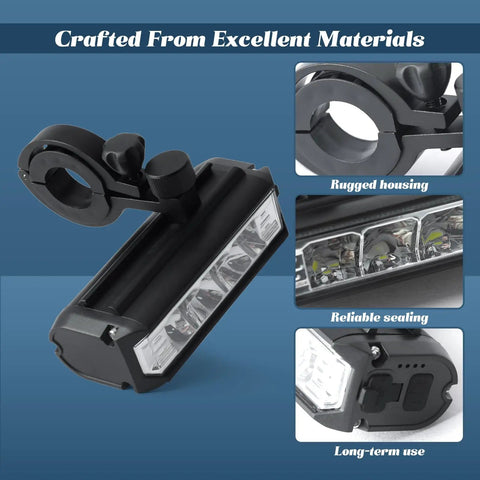 Led Bike Light For Tuttio Soleil01 Electric Dirt Bike USB Rechargeable Headlight With Mounting Bracket And Tools, Ultra Bright Night Riding Beam And Daytime Running Lights For Off Road MTB