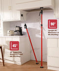 Heavy Duty Cabinet Jacks Support Poles, 4 Pack Telescopic Drywall Lift Assist Tools in kitchen with adjustable angles.