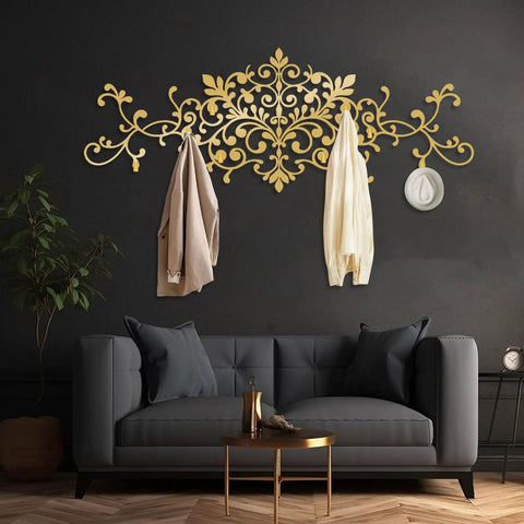 Upgrade Your Space With This Super Sturdy Scroll Metal Coat Rack And Grab A Quick Jacket On This Dang Good Looking Wall Mounted Hat Rack, gold metal design.