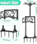 Heavy Duty Free Standing Garden Hose Holder Stand With Two Shepherd Hooks Detachable Metal Hose Storage Rack size diagram