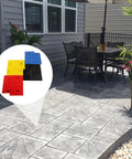 4 Pack 24x24 Concrete Stamping Mats Set With Realistic Slate Texture Durable Polyurethane Stamping Mats For Walls And Floors Transform Patios Driveways Pools And Outdoor Surfaces With Natural Stone Look No Brainer. Installed on patio with set of colored mats.