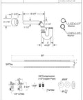 Specification sheet for Victorian Pedestal Lavatory Kit With Cross Handles In Polished Nickel for freestanding sinks.