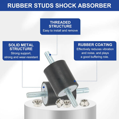 Solid M3 Rubber Isolator Mounts 8x8mm Pack Of 8 Anti Vibration Dampers With Lock Nuts For Motors, Air Compressors, And Small Engines, 24mm Height, Easy Install, Durable Fit rubber shock absorber with threaded stud and nuts