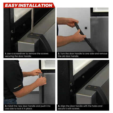 Installation of Black Refrigerator Door Handles 2 Pack Set For GE Refrigerators Replacement Kit WR12X22183 Matte Black Finish