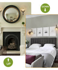 Two Pack Black Wall Sconces With Glass Shade Dope Vanity Bath Lighting Rust Proof Durable Wall Lamps Using G9 Bulbs in living room and bedroom