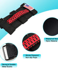 Four Pack Jeep Grab Handles For Roll Bar Paracord Set Off Road Ready Interior Upgrades For Wrangler And Gladiator CJ YJ TJ JL JK LJ JLU JKU Sahara Rubicon And JT With Red American Flag, showing black nylon material and red paracord on durable metal buckle.