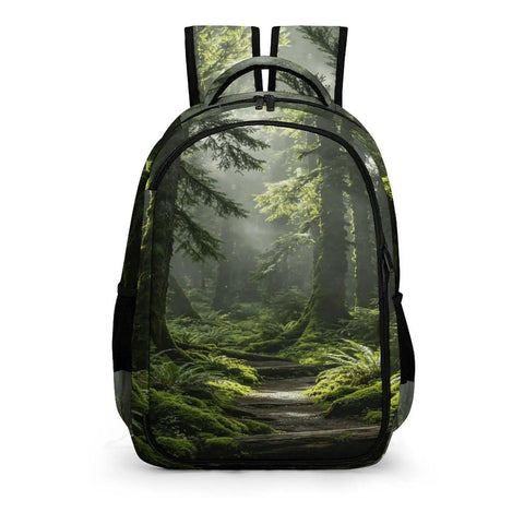 Fern Print Old Growth Forest Unisex Backpack With Large Capacity Built From Durable Polyester For Everyday Carry
