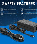 48V 1.25A 60W Power Supply Adapter For PoE Gear, Compatible With ProSafe GS108PE Switches And PoE Injectors, 100V-240V Input, DC 48V 1.25A Output, 5.5mm x 2.5mm Or 5.5mm x 2.1mm Plug with safety features and power cord