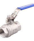 DERNORD stainless steel 304 ball valve with blue handle, 3/4in NPT, full port, locking device