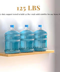 Straight Up Heavy Duty Floating Shelf Brackets For A No Sweat Diy Upgrade includes three water bottles on a wooden shelf.