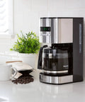 Programmable Drip Coffee Maker With Glass Carafe 12 Cup Capacity Regular And Bold Brew Auto Shut Off Large Water Reservoir Reusable Filter