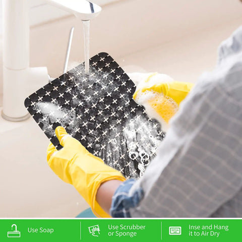 Two Pack Extra Large PVC Sink Mats Measuring 15.7 By 11.8 Inches For Stainless Steel And Porcelain Sinks Quick Dry Dish Drying Mats No Slip Grippy Protective Kitchen Sink Mat Set Black