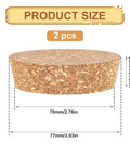 Two Pack Tapered Cork Lids For Wine Jars And Glass Bottles Easy Seal Cork Bottle Stoppers 3 X 2.76 X 0.78 Inch Cork Plugs