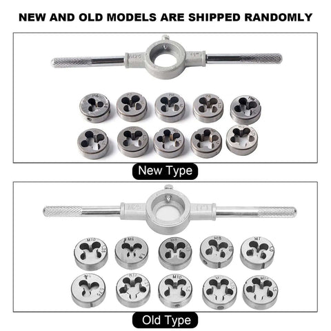 Horett Screw Thread Tap Die Set Hand Tool Kit With CNC Machined 60 Hrc Bearing Steel Fine Taper For Precise Manual Threading And Heavy Duty Repair Jobs That Really Pop Off, tap wrench and die set, new and old types