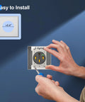 Installation of Beefy 50 Amp EV Outlet 14 50R Receptacle For 240V Level 2 Charging in a blue wall.