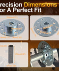 Axle Hub With One Inch Bore And One Quarter Inch Keyway Steel Sprocket Hub For Predator 212cc And 196cc Go Karts Drift Trikes Dune Buggies Racing Cart Parts with precision dimensions display