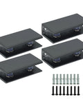 Professional Grade Glass Shelf Brackets Black Zinc Alloy Wall Mount Supports For 6 To 10mm Panels set with screws and anchors.