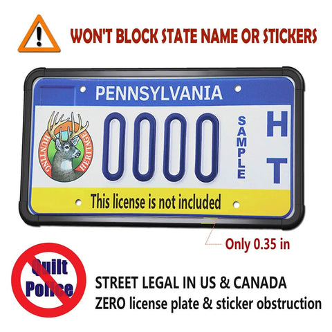 Clear Bubble License Plate Cover With Silicone Frame For Front Or Rear US Plates Unbreakable Protection Includes Screws And Caps Car Tag Holder, showing fitment without blocking details.