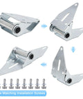 Bad Ass 2 Pack Number One Garage Door Hinges Heavy Duty 14 Gauge Galvanized Steel with 8 screws for garage door replacement.