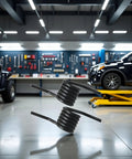 Two Pack Black Horizontal Return Reinforcement Steel Spring Torque Handles For Floor Hydraulic Jacks in workshop