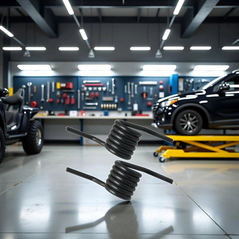 Two Pack Black Horizontal Return Reinforcement Steel Spring Torque Handles For Floor Hydraulic Jacks in workshop