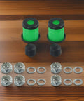 Pivot Tube Maintenance Kit For Skateboards And Longboards With Pivot Cups Axle Nuts Speed Rings Cylindrical And Tapered Bushings In Green