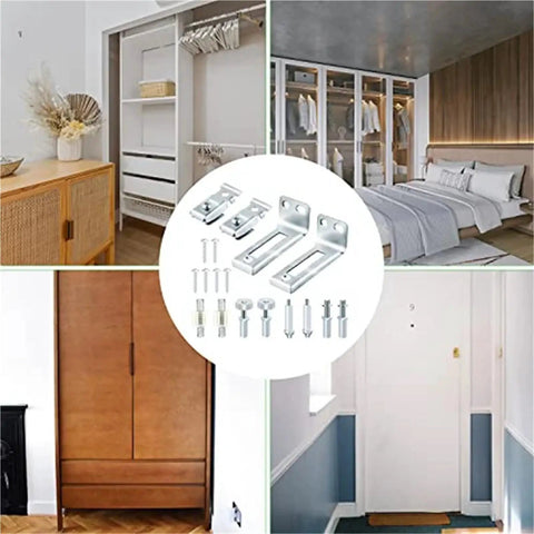 Upgrade Your Space With Premium 4 Sets Of Bi-Fold Door Hardware Repair Kit Featuring Smooth Swivel And Guide Wheels for closet doors.