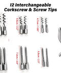 Pro-Grade 23-Piece Packing Puller Kit: Stainless Steel Gland Extractor Set with interchangeable corkscrew & screw tips