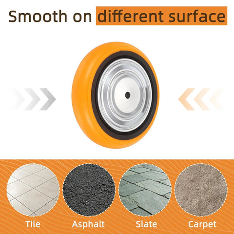 Rock Solid Heavy Duty Industrial Caster Wheel Replacement Featuring Eight Inch Rolling Thru Axle Design suitable for various surfaces.