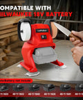 The No Fuss Cordless Mini Bench Grinder Polisher With Dual Grinding Wheels Rocking At 5500 Rpm for knife sharpening.